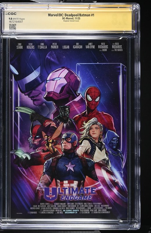 DEADPOOL BATMAN #1 STEGMAN VAR GREG CAPULLO/ZEB WELLS 2x SIGNED CGC SS 9.8 NM