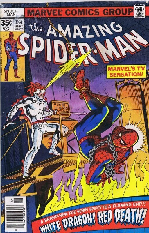 Amazing Spiderman #184 ORIGINAL Vintage 1978 Marvel Comics 1st App White Dragon