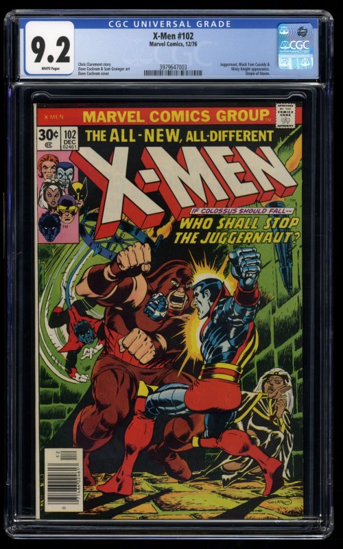 X-Men #102 CGC NM- 9.2 Juggernaut Black Tom Cassidy Misty Knight Origin Storm!