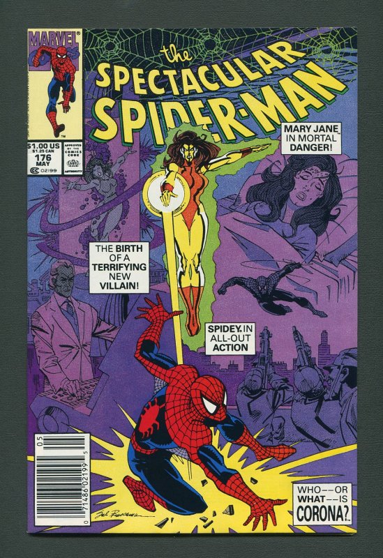 Peter Parker,Spectacular Spiderman #176 / 9.2 NM-  May 1991