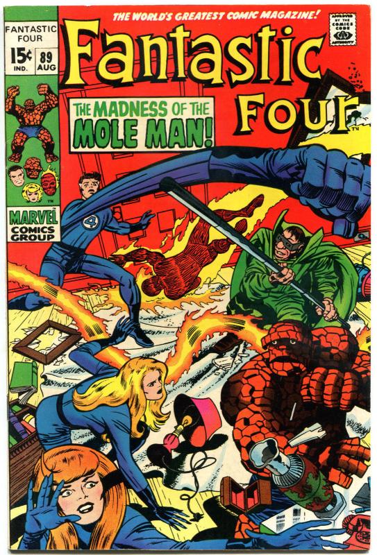 FANTASTIC FOUR #89, VF+, Mole Man, Jack Kirby, 1961, more FF in store, QXT