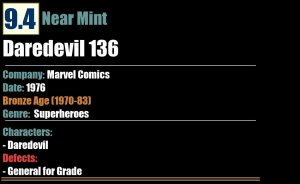 Daredevil 136 (1976) NM 9.4 Bronze Age Marvel Comics