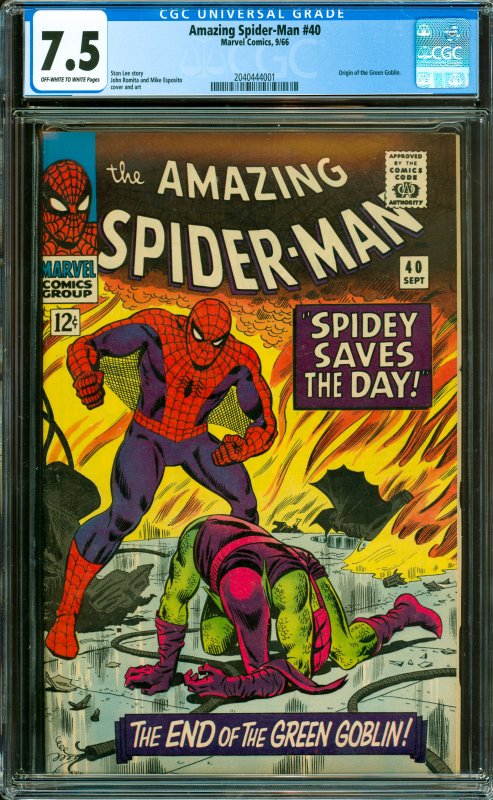 Amazing Spider-Man #40 CGC Graded 7.5 Origin of the Green Goble.