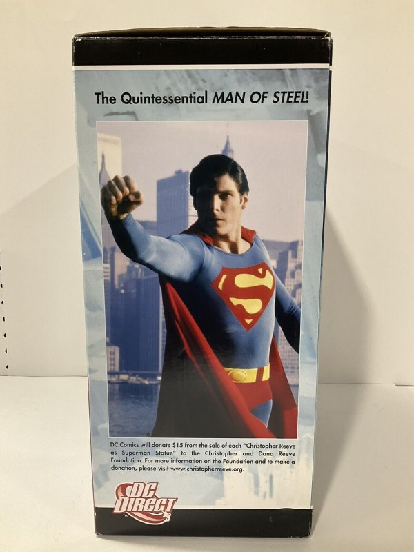CHRISTOPHER REEVE AS SUPERMAN STATUE LIMITED 1424/4000 W/BOX DC DIRECT 