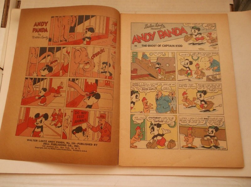 FOUR COLOR COMICS: ANDY PANDA #154, RARE GOLDEN AGE, WALTER LANTZ, 1947, VG+!!!