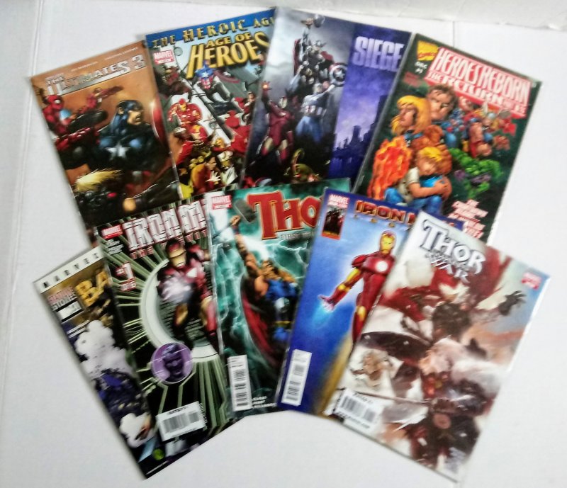 Marvel Comic Book Lot of (9) Captain America! Hulk! Thor! Iron-Man! ID#00