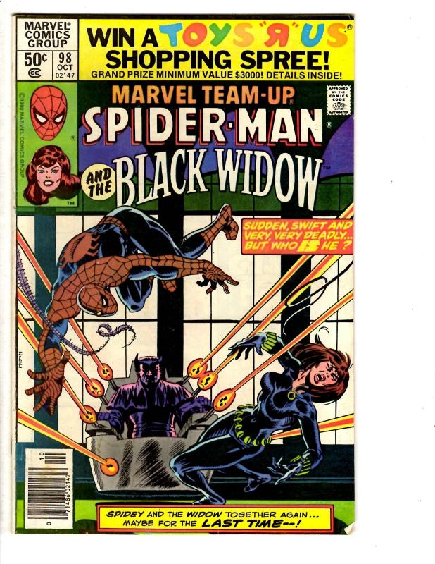 5 Marvel Team-Up Comic Books # 96 98 100 101 102 Spider-Man Fantastic Four WT8