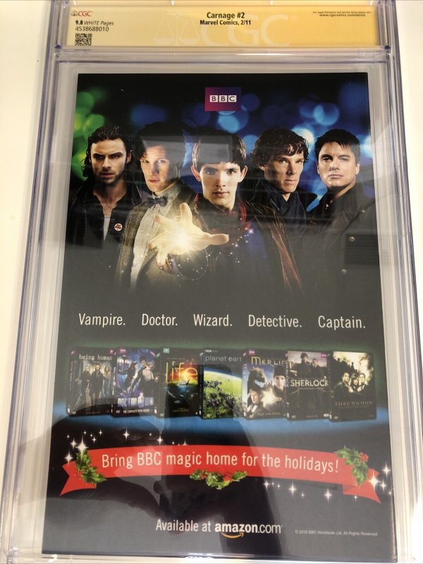 Carnage (2011) # 2 (CGC 9.8 SS) Signed Clayton Crain * Marvel Comics * Zeb Wells