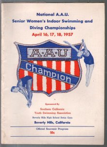 National AAU Senior Women's Indoor Swimming & Diving Championship Program 4/1957