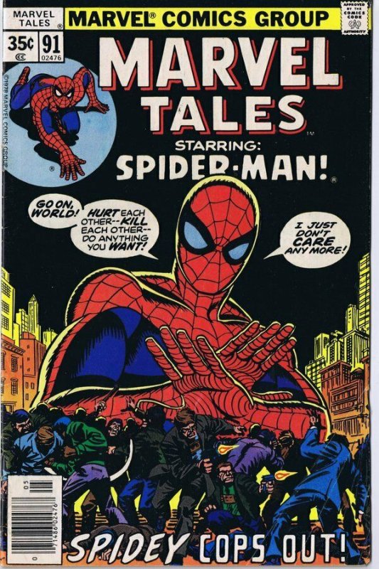 Marvel Tales #91 ORIGINAL Vintage 1978 Spider-Man Cops Out