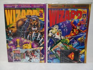 WIZARD MAGAZINE #16 & #17 - PITT & VALIANT COVERS - POLY BAGGED - FREE SHIPPING 