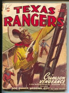 Texas Rangers 4/1948-Hero pulp features Jim Hatfield, Ranger-Louis L'Amour wr...