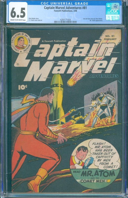 Captain Marvel Adventures #81 (Fawcett, 1948) CGC 6.5