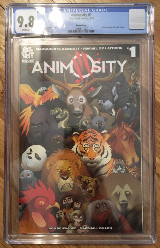 OPTIONED?Animosity #1 1st Jesse & Sandor CGC 9.8 NM/M 1:10 Shannon Variant KEY