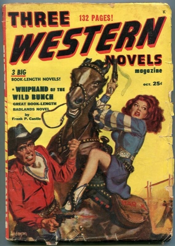 Three Western Novels Pulp #5 October 1949- Frank Castle VG