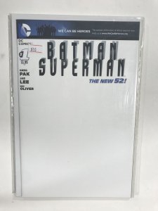 Batman Superman 1 New 52 Blank Cover NM10B214 NEAR MINT NM