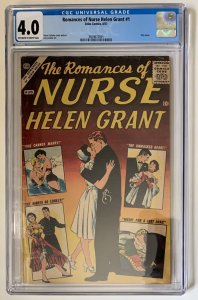 (1957) Romances of Nurse Helen Grant #1 CGC 4.0 OW/WP! Rare Timely One-Shot!