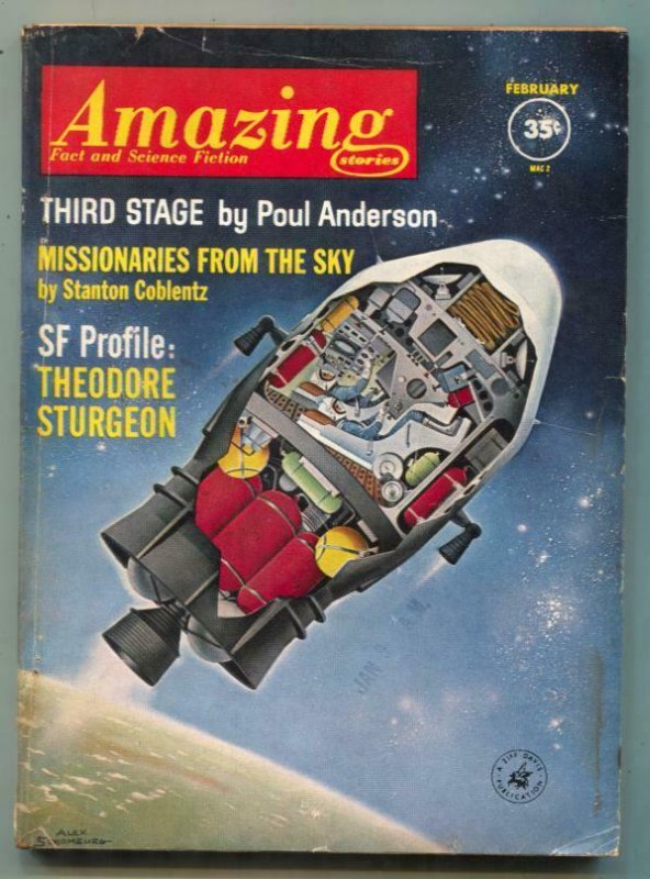 Amazing Stories February 1962- Schomburg cover- Finlay