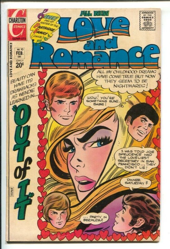 Love and Romance #10 1972-Charlton-Emotions and heartbreak-Partridge Family p...