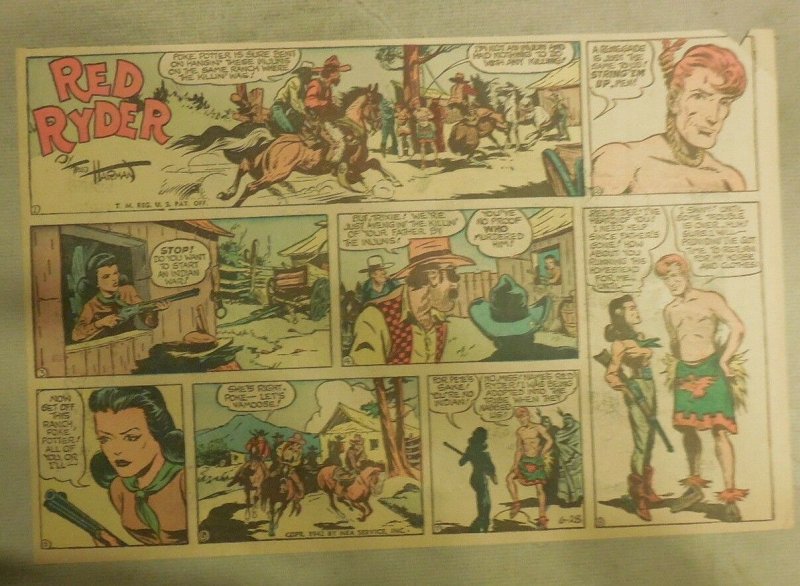 Red Ryder Sunday Page by Fred Harman from 6/28/1942 Half Page Size! 