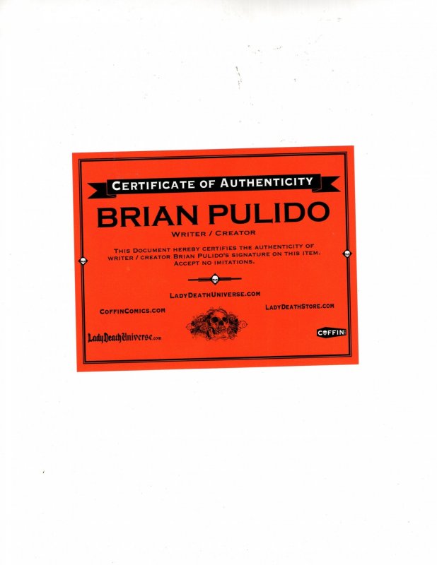 LADY DEATH MALEVOLENT DECIMATION #1 Selfie variant SIGNED PULIDO wCOA