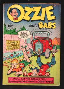 Ozzie and Babs #13 1949-60+ violence panels cover-Warren Kremer hot rod crash...