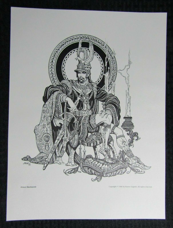 1980 PRINCE MACHIAVELLI by Burne Hogarth 12x16 Print VF 8.0