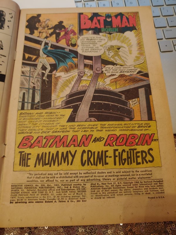 Detective Comics #320  1963 Batman DC Comics The Mummy Crime-Fighters