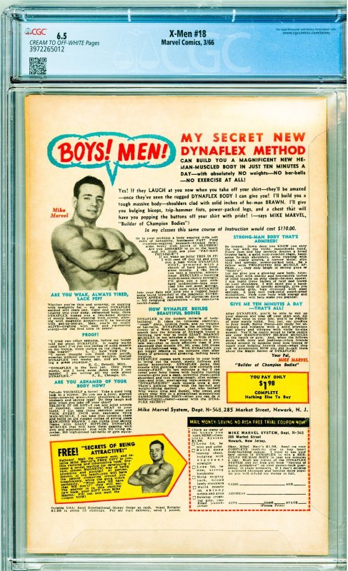 The X-Men #18 (1966) vs Magneto! CGC 6.5 Condition!