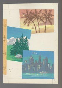 BON VOYAGE 3-Panel Beach Woods & City 5.5x8 Greeting Card Art #BV4264