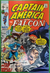 Captain America & The Falcon #136 1st Flying Falcon Lee Colan 1971 Marvel VF/NM