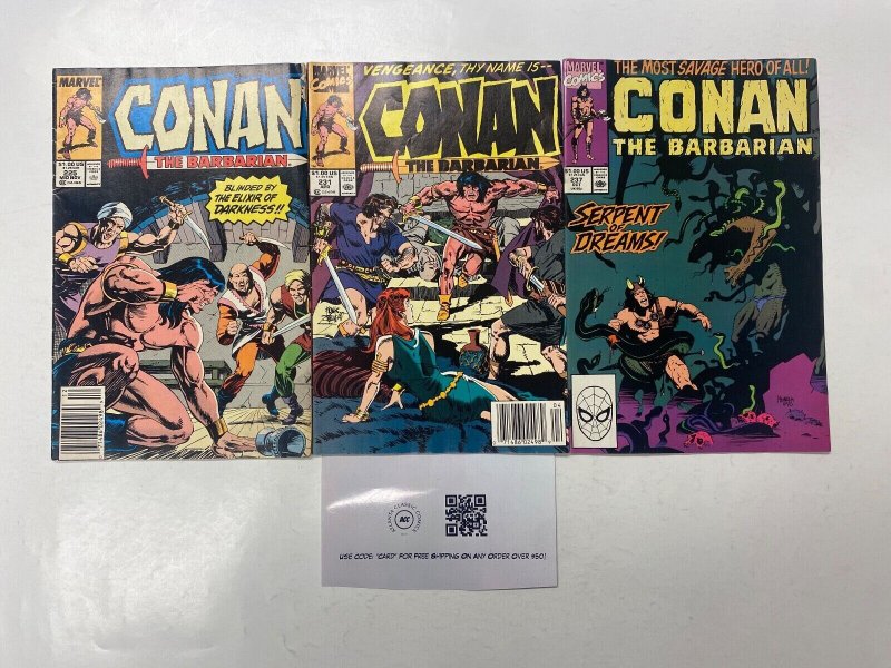 3 Conan Barbarian MARVEL comic books #225 231 237 38 KM15