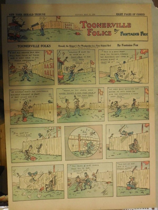 Toonerville Folks by Fontaine Fox from 5/23/1926 Full Size Color Page !