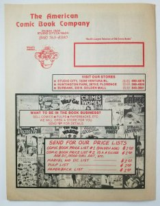 American Comic Book Company Magazine Price List Catalog - Very Fine High Grade