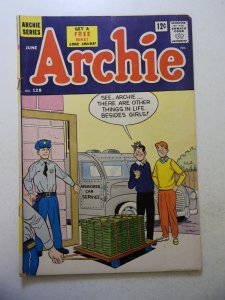 Archie #128 (1962) GD+ Condition cover detached 1 1/2 cumulative spine split