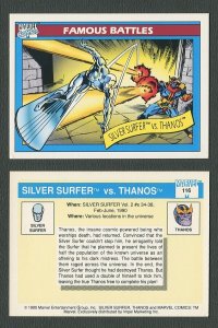 1990 Marvel Comics Card  #116 (Silver Surfer vs Thanos)  NM-MT