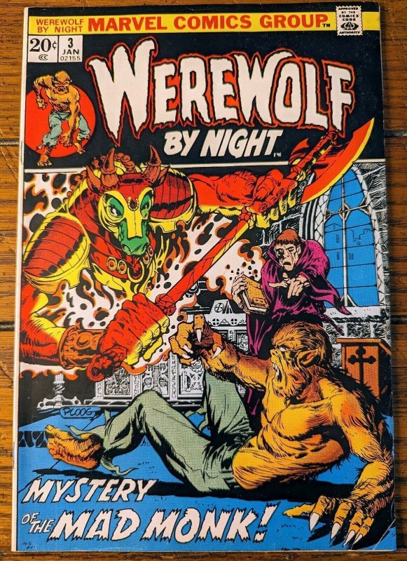 Werewolf By Night #3 1972 Solid Mid-grade Copy 1st App Dragonus & The Mad Monk