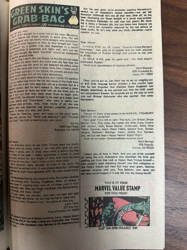 Incredible Hulk #195 FN+ Warfare in Wonderland! Ed Hannigan Cvr. (Marvel 1976)