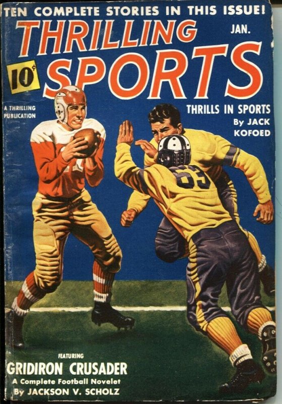 THRILLING SPORTS -- JAN 1941--FOOTBALL--GOLF--POLO--HOCKEY--BOXING--PULP