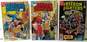 Freedom Fighters Lot 3 #8, 9, 12 1977 DC Uncle Sam Condor Phantom Lady Comics