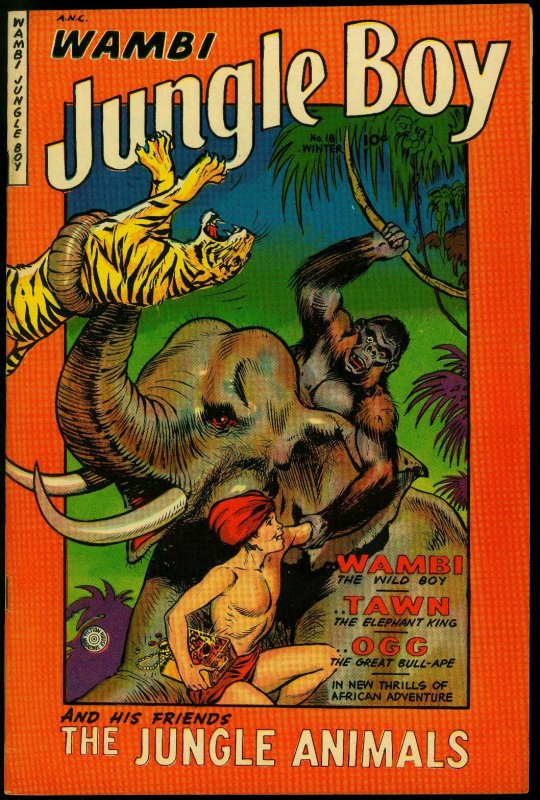 Wambi Jungle Boy #18 1952- Fiction House-  elephant cover- final issue VF 