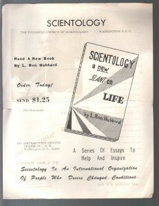 Scientology One Page Promotional Flyer 1966-about 8 1/2 x 11-historic-VG