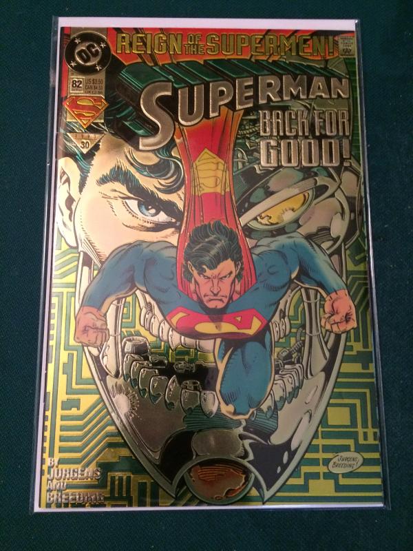 Superman #82 Reign of the Supermen! Reflective/ metallic cover