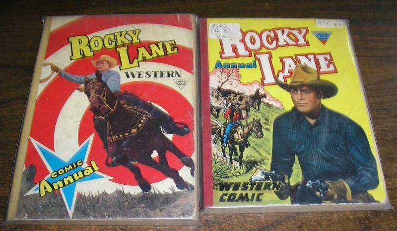 ROCKY LANE (1950s L MILLER)  2 UK ANNUALS photo covers