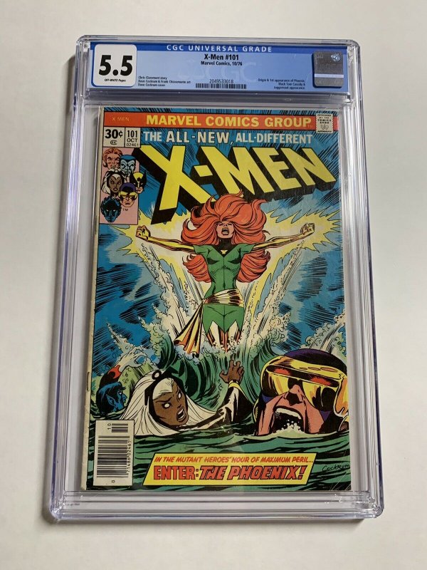 X-men 101 Cgc 5.5 Ow Pages 1st Phoenix Marvel Bronze Age