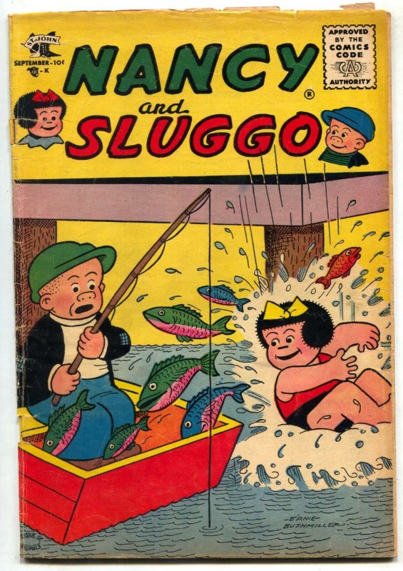 NANCY AND SLUGGO #136 1956- Fishing cover- VG-