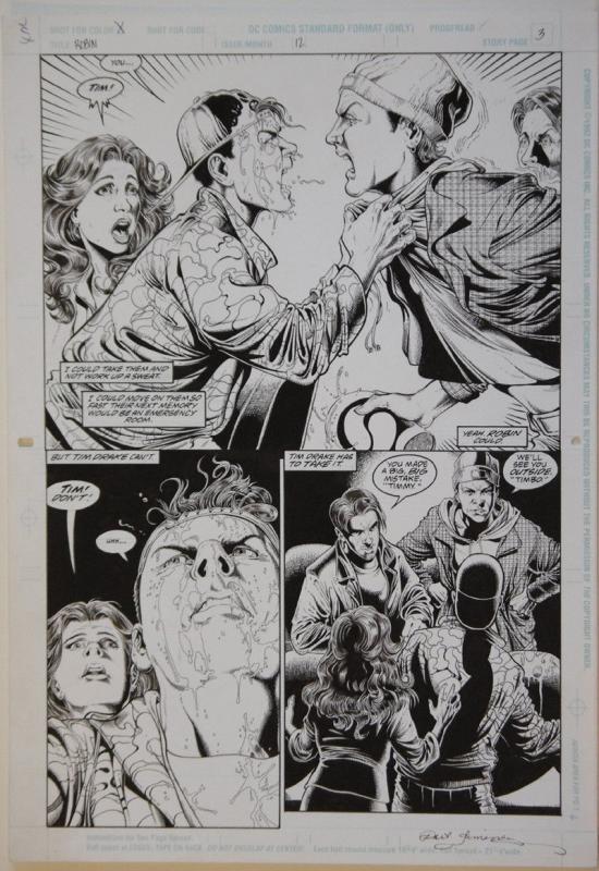 PHIL JIMENEZ / JOHN STOKES original art, ROBIN #12 pg 3, 11x17, Bullies, 1994