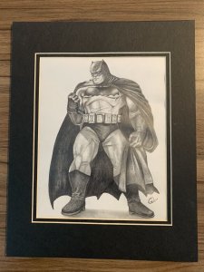 Original Comic Art Pencil Sketch Batman SIGNED. Artist Unknown 11”x14”