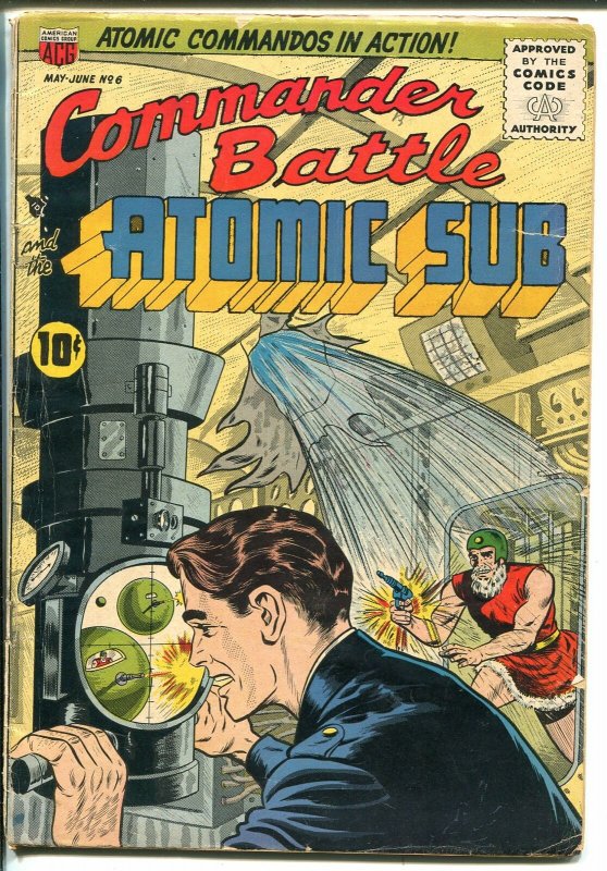 Commander Battle and The Atomic Sub #6 1955-ACG-sci-fi-atomic commandos-VG- 