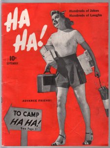 MAG: Ha Ha! #4 9/1942-pin-up girl cover-Boltinoff-Machamer-spicy cartoons-VG+